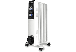 Radiador eléctrico | RF 1500, Termostato, Luces LED, 1500 W, Blanco