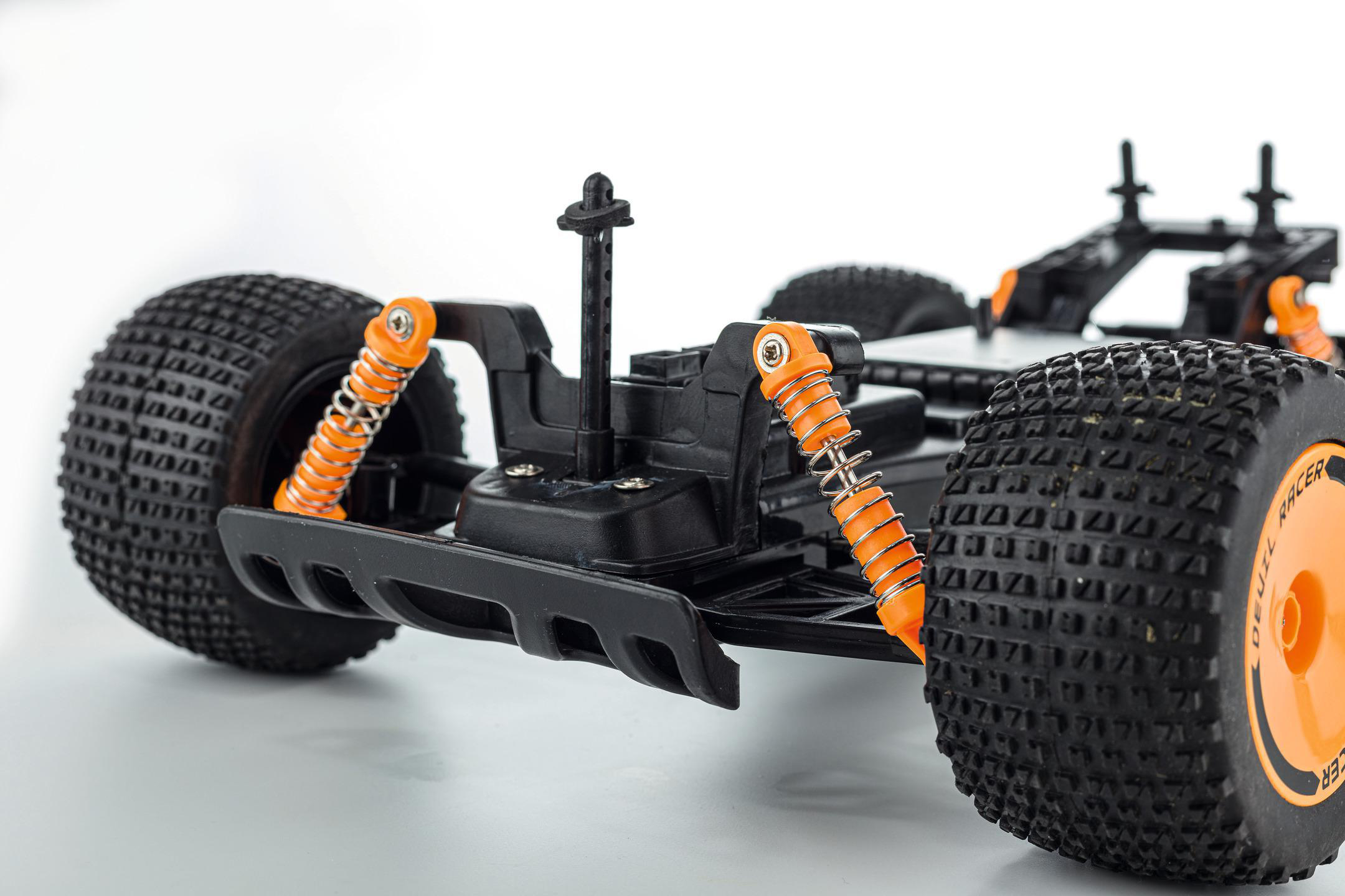 CARSON 1:10 Devil Racer 2.4GHz 100% RTR orange, ferngesteuertes Fahrzeug R/C Spielzeugauto, Orange