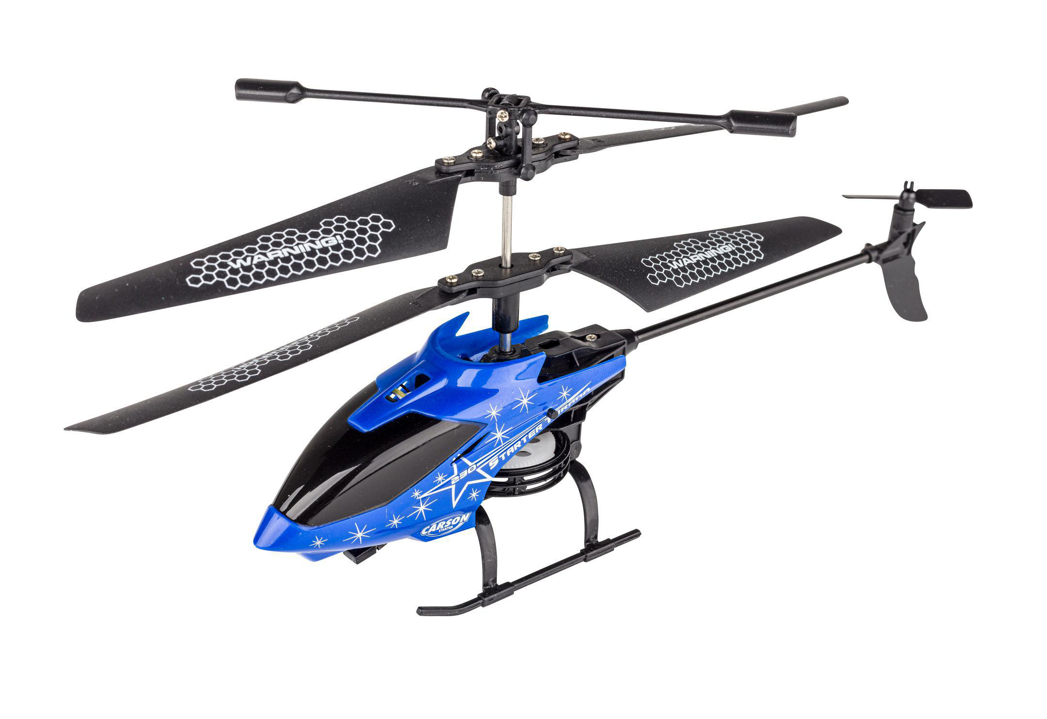 Starter Blau 230 Helikopter Tyrann R/C Spielzeughelikopter, RTF IR night CARSON ferngesteuerter blue, 2Ch