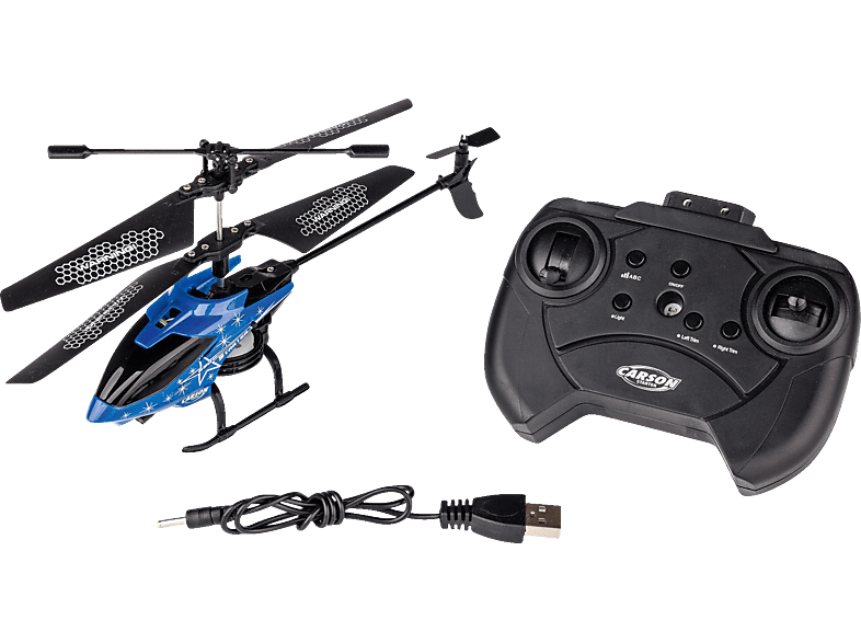 CARSON Starter Tyrann 230 IR 2Ch RTF night blue, ferngesteuerter Helikopter R/C Spielzeughelikopter, Blau