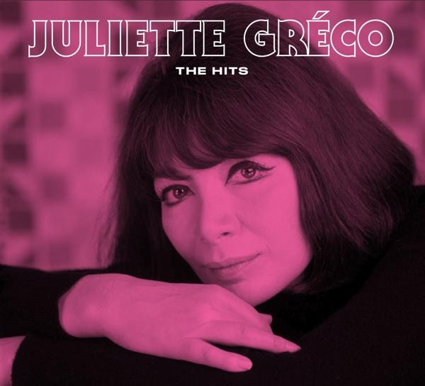 Albumhoes van Juliette Gréco. Ze poseert met een donkere achtergrond.