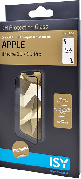 ISY Beschermglas Tempered Glass iPhone 13 / 13 Pro Zwart (IPG 5123-2.5D)