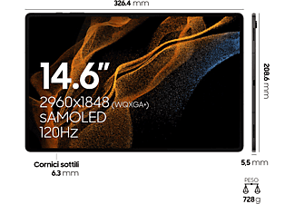  Tablet SAMSUNG Galaxy Tab S8 Ultra 5G, 512 GB, 5G, 14,6 pollici