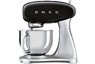 Robot de cocina - Smeg SMF02BLEU, AMasador, 800W, 4.8l, 10 velocidades, 6 accesorios, Acero inoxidable, Negro