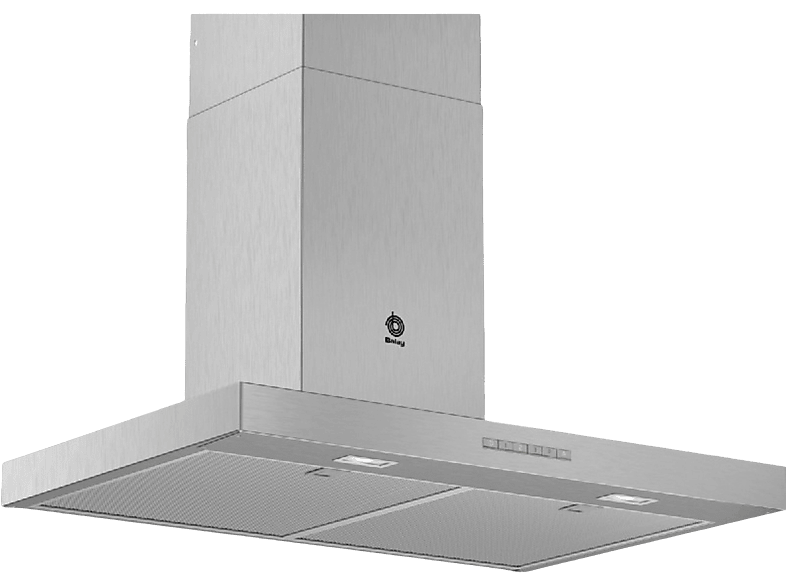 Campana decorativa - Balay 3BC077EX, 4 velocidades, 756m3/h, Control electrónico, iluminación LED, 75 cm, Inox