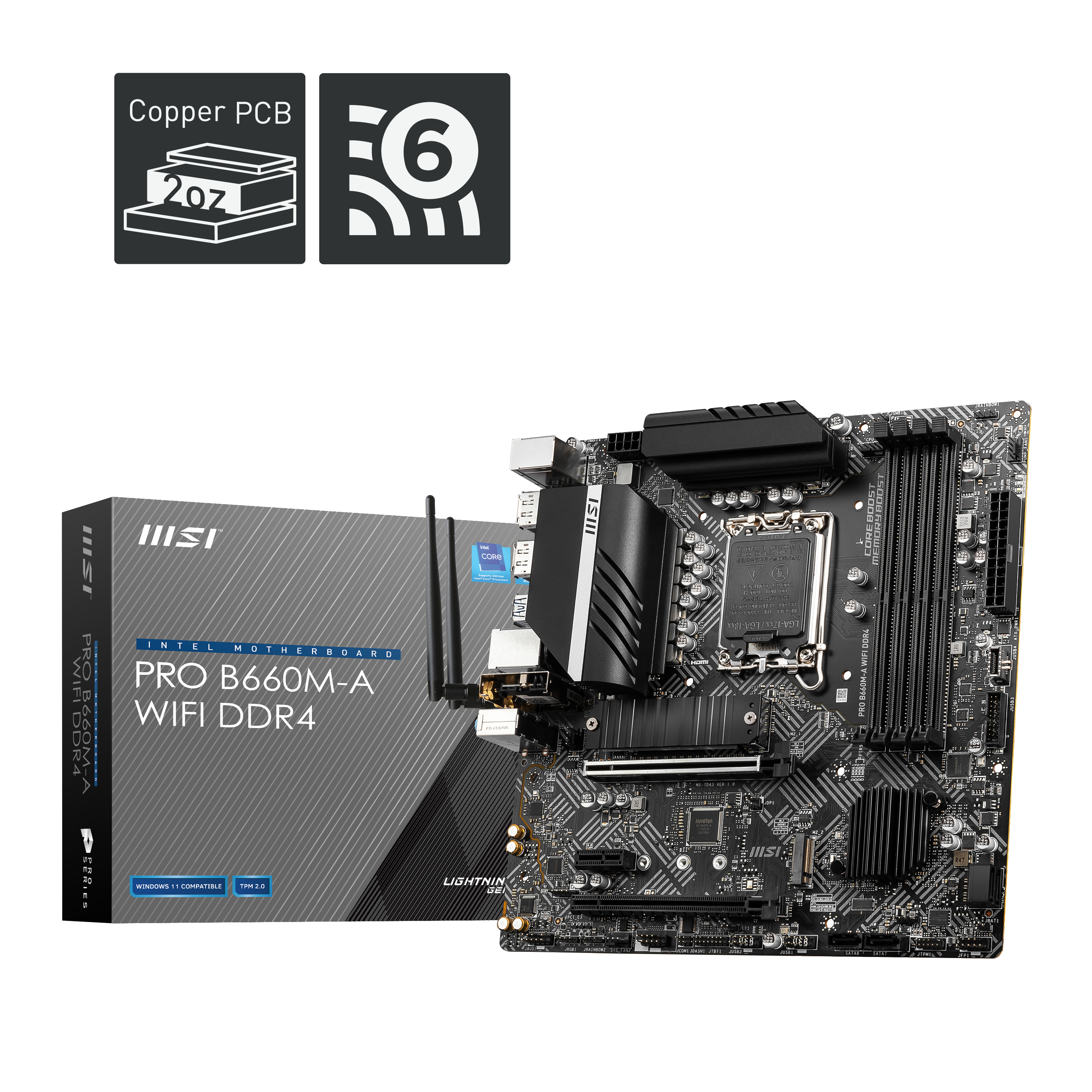 MSI PRO B660M-A WIFI DDR4 (7D43-002R) Mainboard Schwarz