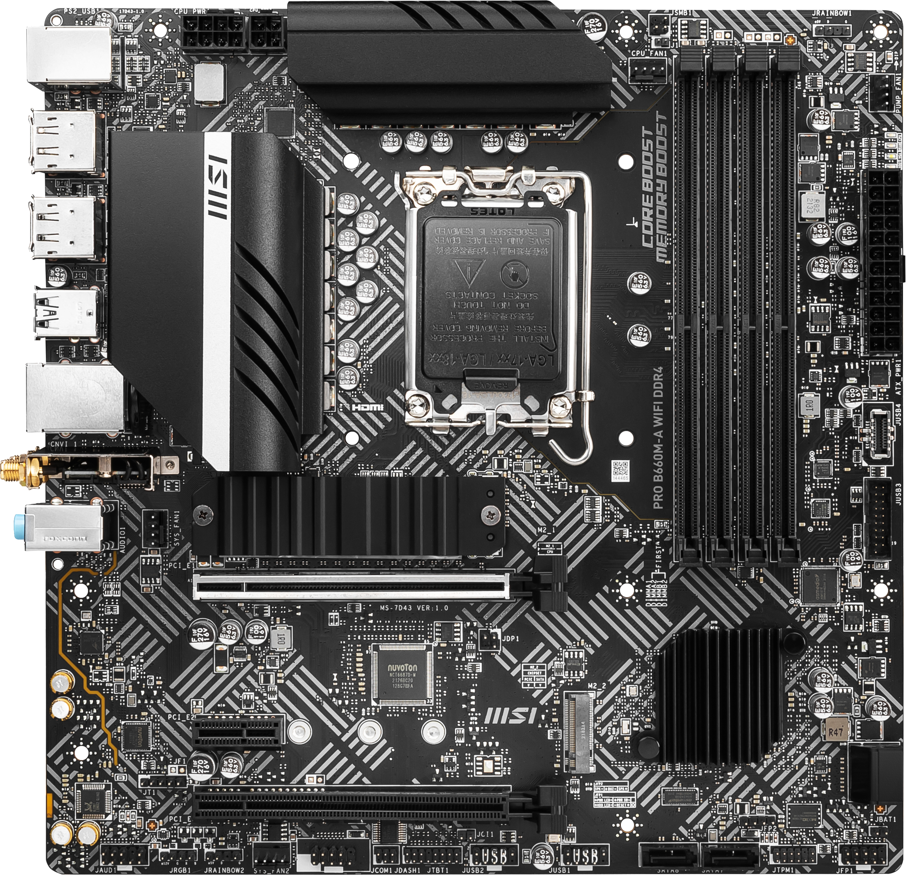 MSI PRO B660M-A WIFI DDR4 (7D43-002R) Mainboard Schwarz