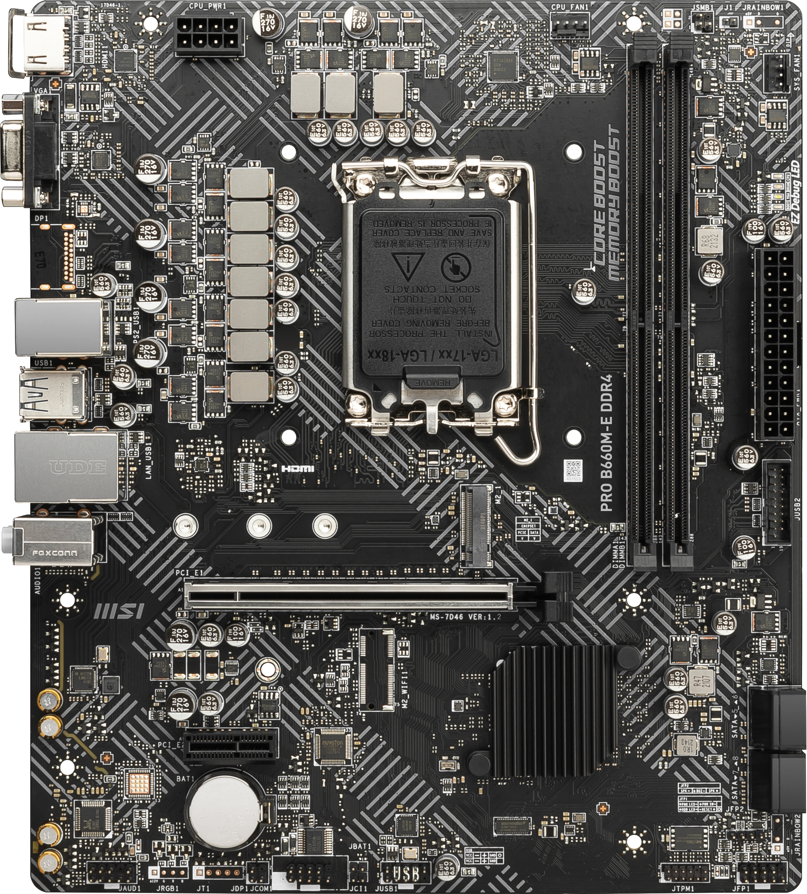 MSI PRO B660M-E DDR4 (7D46-003R) Mainboard Schwarz