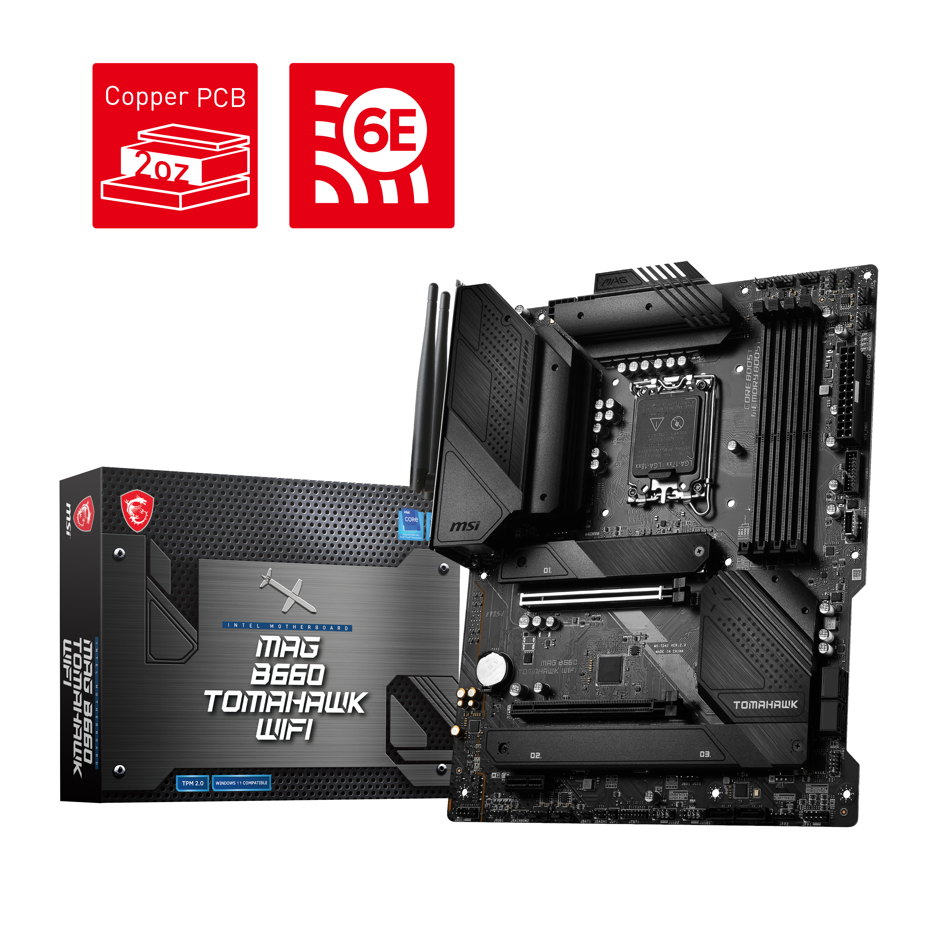 MSI MAG B660 TOMAHAWK WIFI (7D41-012R) Mainboard Schwarz