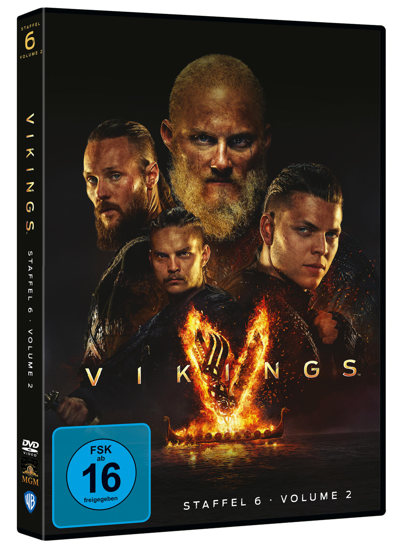 DVD-Hülle mit Vikings Staffel 6 Volume 2 Cover. Gesichter der Schauspieler sind prominent.
