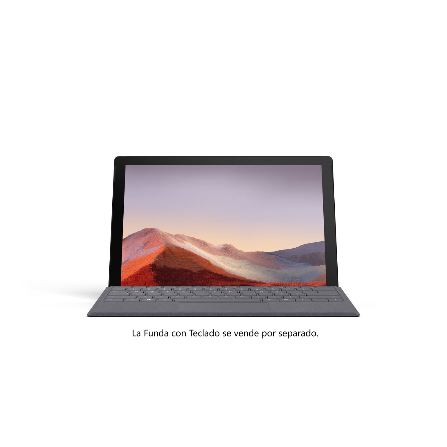 Una tableta Surface Pro 7 con una funda con teclado.