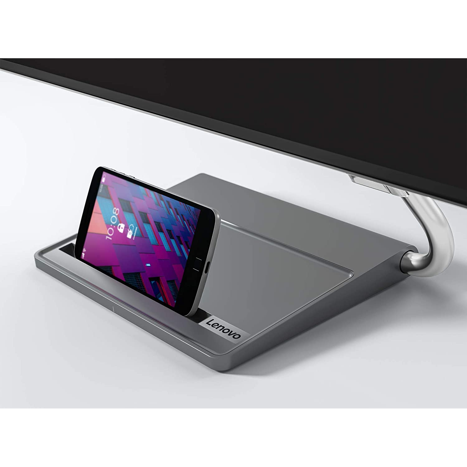 Monitor - Lenovo Qreator 27 66B7RAC1EU Profesional, 27" UHD 4K, IPS, 8 ms, 98 % DCI-P3 10 bits, 400 cd/m², Gris