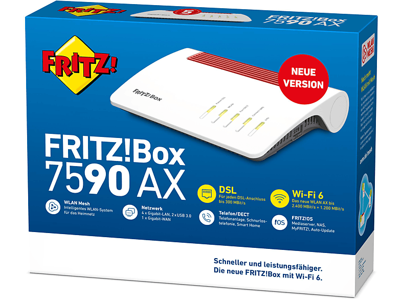 Thumbnail - AVM FRITZ!Box 7590 AX, (Wi-Fi 6) WLAN Mesh Router 3600 Mbit/s