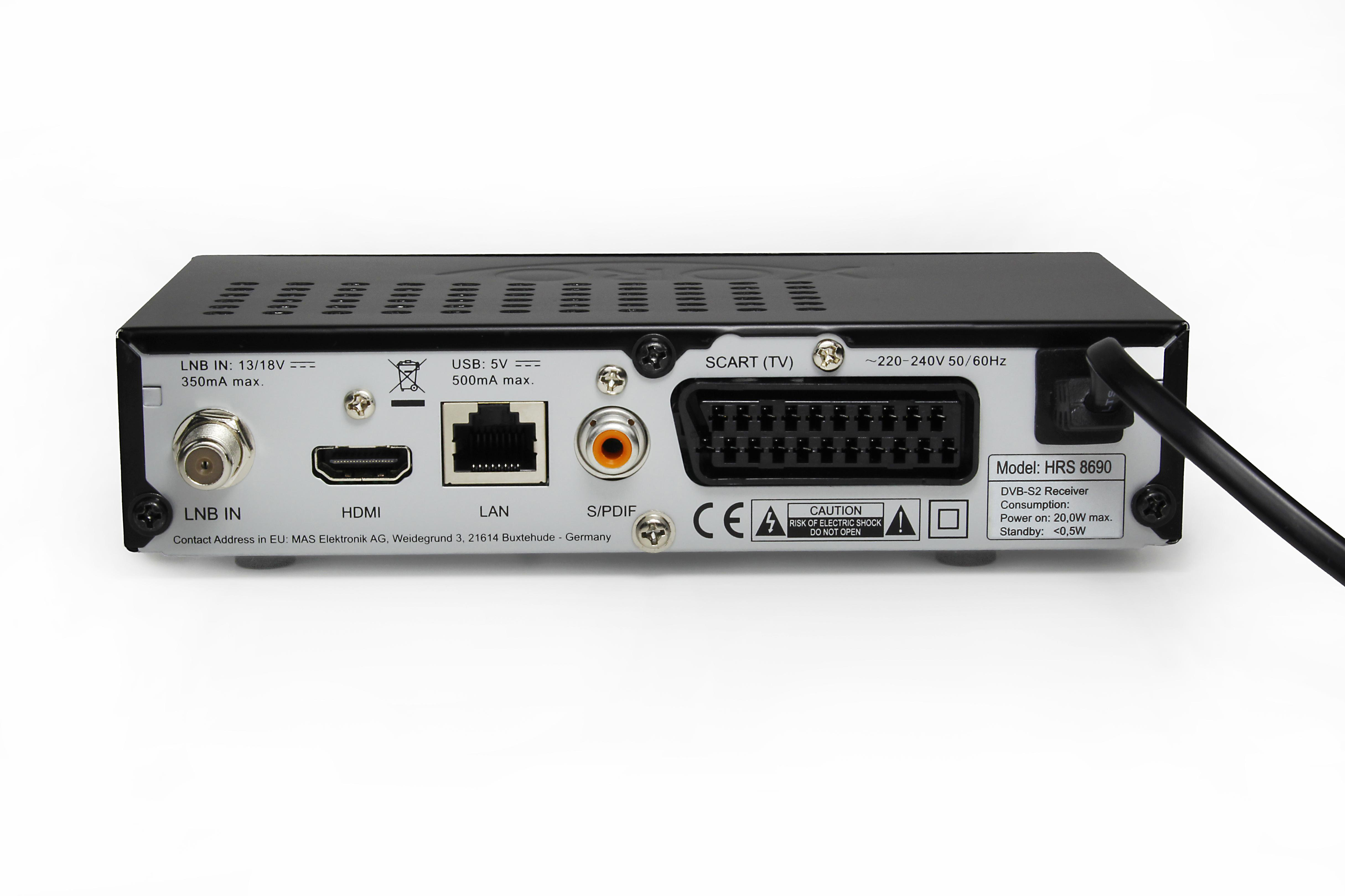 XORO HRS 8690 Satellitenreceiver (HDTV, PVR-Funktion, DVB-S, DVB-S2, Schwarz)