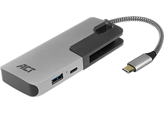 ACT AC7052 USB Type-C HUB és MicroSD/SD kártyaolvasó, 3xUSB-A, 1x Type-C, PD töltés max 60W
