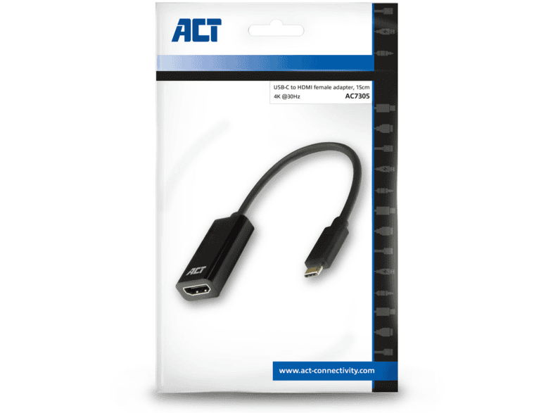 ACT AC7305 USB Type C HDMI adapter max 4K 30Hz MediaMarkt online vasarlas