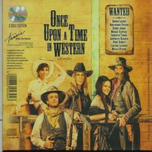 Egy western film DVD borítója. Egy csoport ember nyugati ruhában.