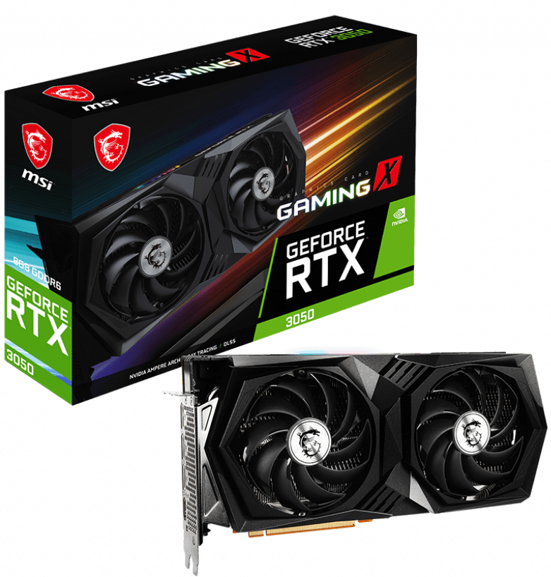 MSI Grafikkarte GeForce RTX 3050 GAMING X 8GB, GDDR6, 14 Gbps, 128Bit
