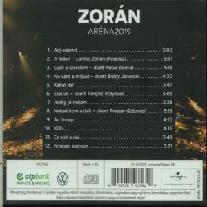 CD tok hátulja szöveggel. A szöveg a dalcímeket sorolja fel.