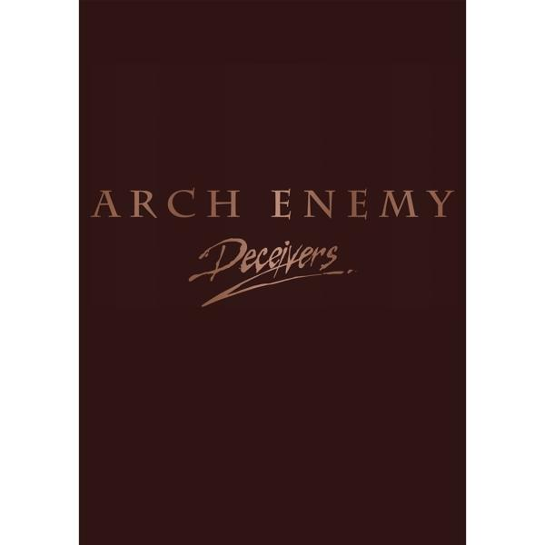 Donkerbruine albumhoes met de woorden 'ARCH ENEMY' en 'Deceivers' in een gestileerd lettertype.