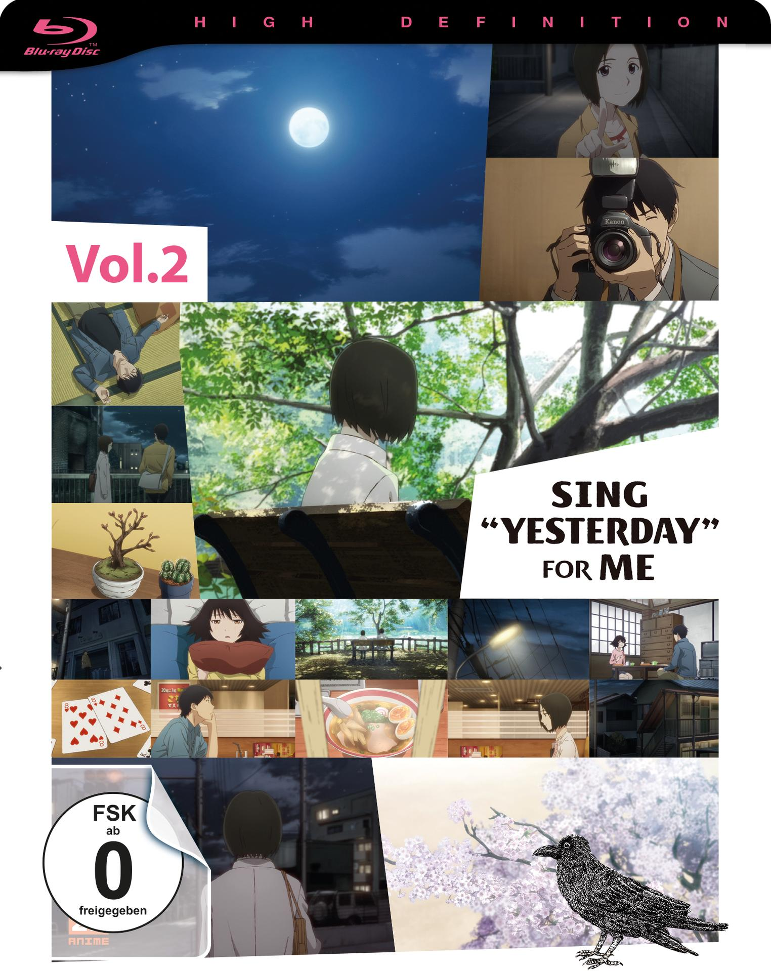 Anime Blu-ray Cover mit verschiedenen Anime-Szenen, Mond und Text.
