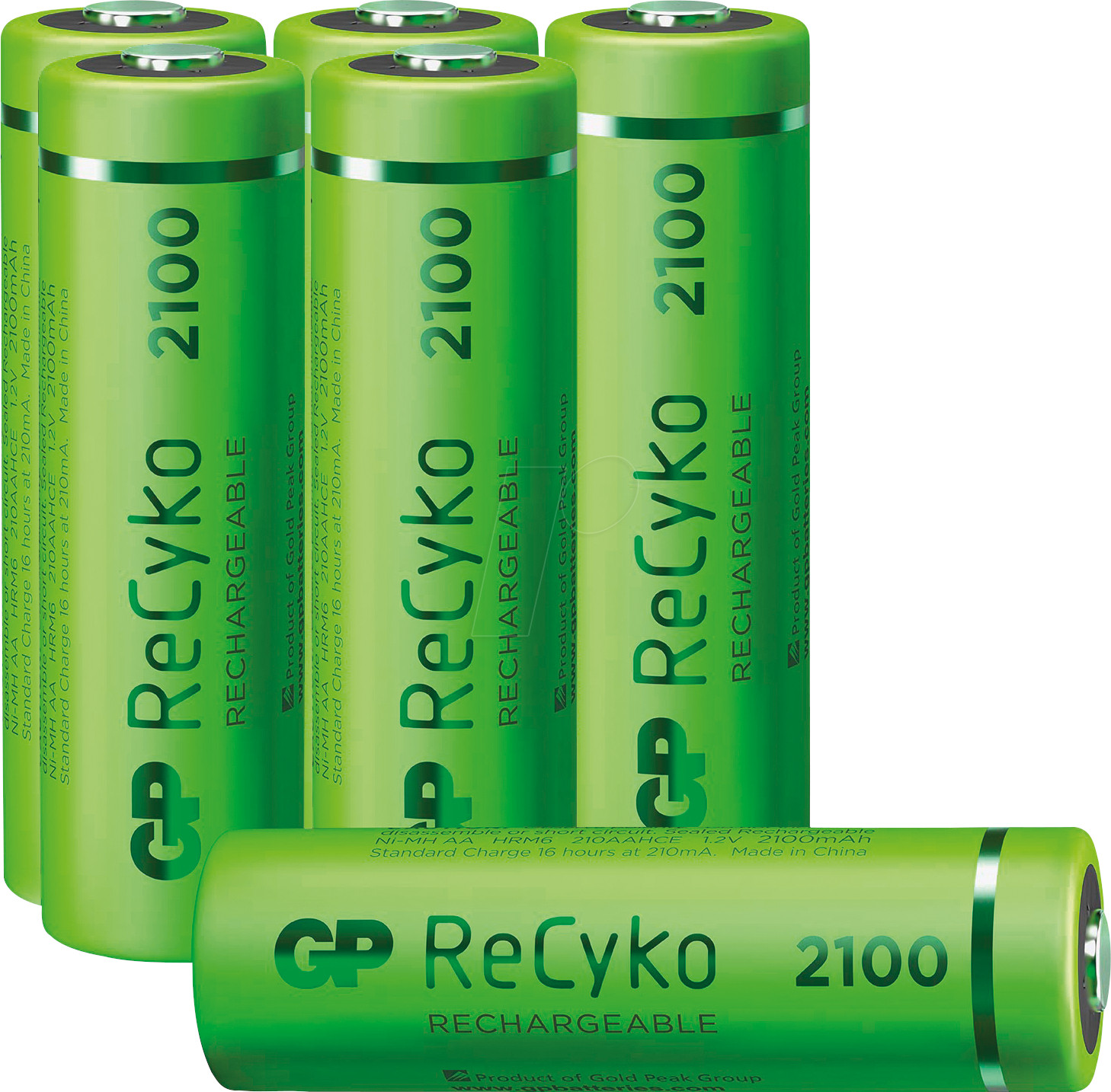 GP BATTERIES Piles rechargeables ReCyko 2100 mAh 4+2 AA (GP210AAHCE4/2-2BNB6)