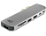 ACT AC7044 USB-C Thunderbolt™ adapter MacBookhoz, HDMI 4K, 2xUSB Type-C, 2xUSB-A, LAN, kártyaolvasó