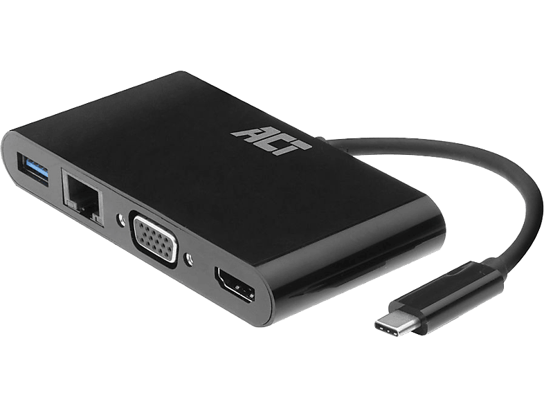 ACT AC7330 USB Type-C multiport adapter, HDMI (4K@30Hz), VGA , USB-A, Gigabit LAN