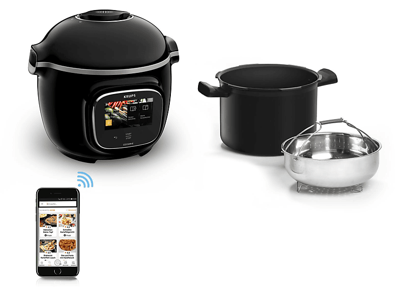 Thumbnail - KRUPS CZ9128 Cook4Me Touch WIFI Multikocher Schwarz/Grau (Rührschüsselkapazität: 4 l, 1600 Watt)
