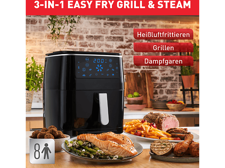 Thumbnail - TEFAL FW2018 Easy Fry Grill & Steam Heißluftfritteuse 1700 Watt Schwarz