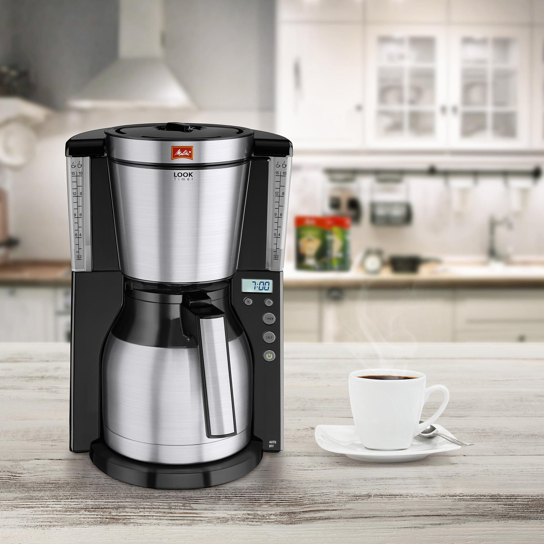 MELITTA Look Therm Timer 1011-16 Kaffeemaschine Schwarz/Edelstahl