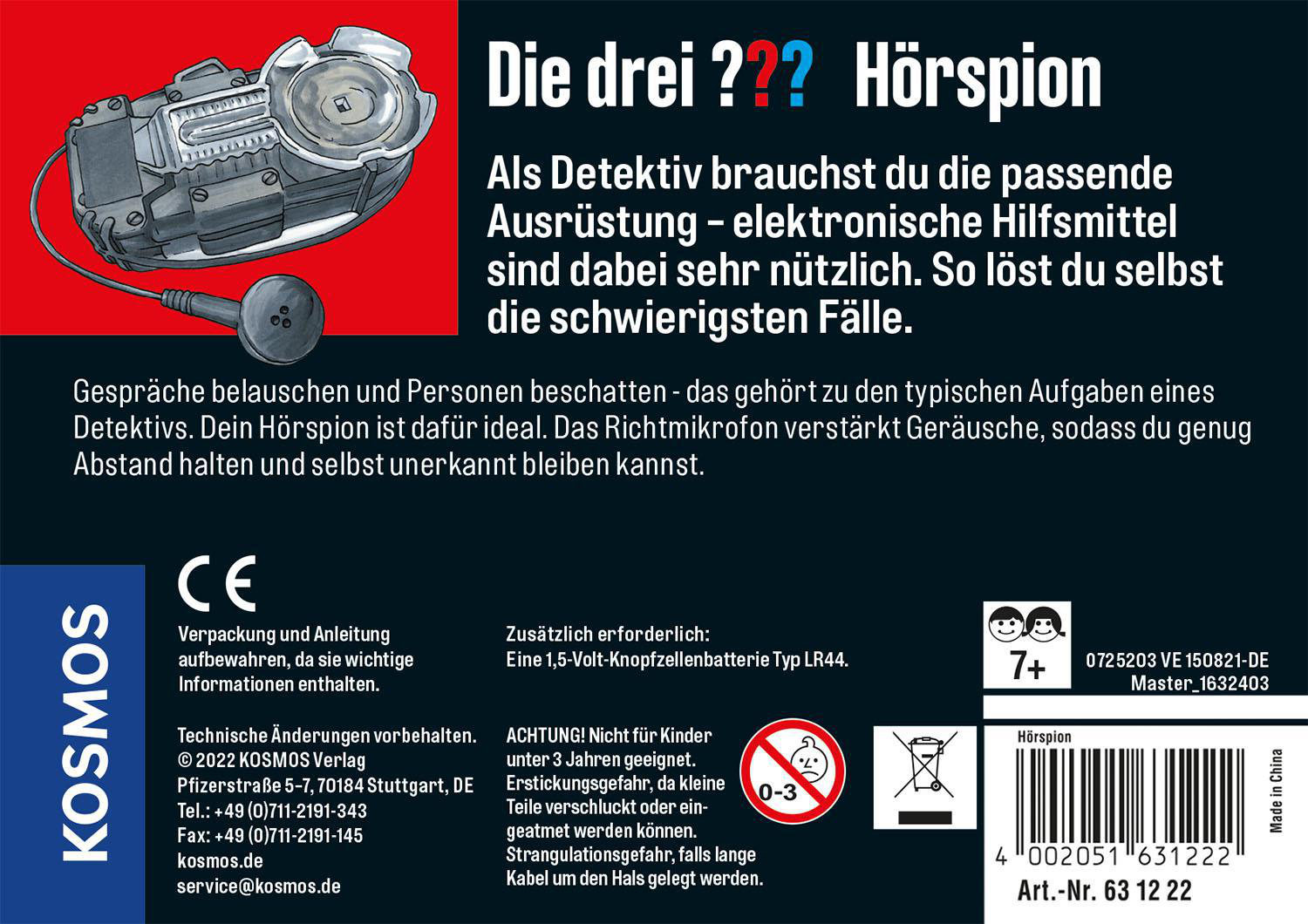 KOSMOS Die drei ??? Hörspion Detektiv-Set, Mehrfarbig