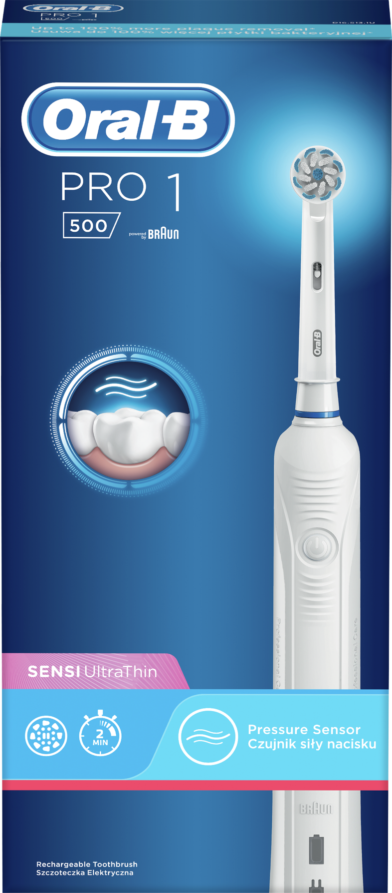 ORAL-B PRO 500 elektromos fogkefe Sensi fejjel