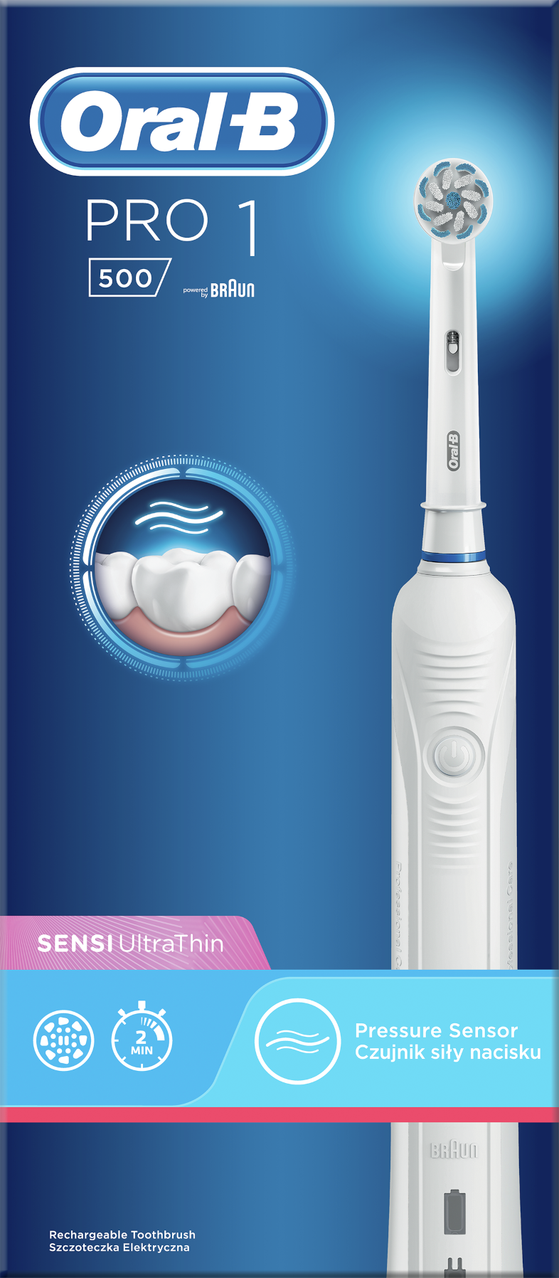 ORAL-B PRO 500 elektromos fogkefe Sensi fejjel