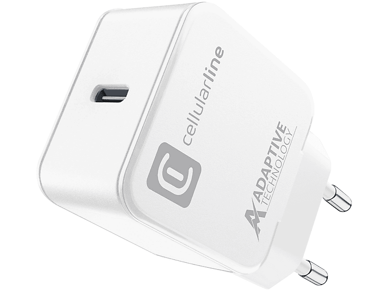Caricabatteria Cellularline Usb-C Charger 15W da 15W, Bianco