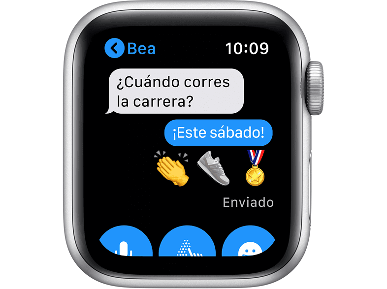 Apple Watch Nike SE, GPS, 40 mm, Caja de aluminio en plata, Correa Nike Sport platino puro/negro