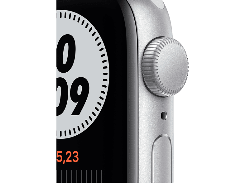 Apple Watch Nike SE, GPS, 40 mm, Caja de aluminio en plata, Correa Nike Sport platino puro/negro