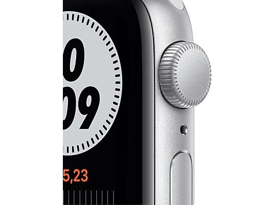 Apple Watch Nike SE, GPS, 40 mm, Caja de aluminio en plata, Correa Nike Sport platino puro/negro