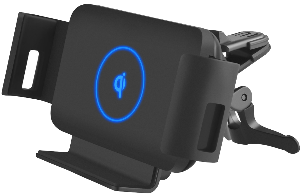 CELLECT Autós mobiltelefon tartó szélvédőre, szellőzőrácsra, vezeték nélküli töltővel (CAR-HOLDER-S1)