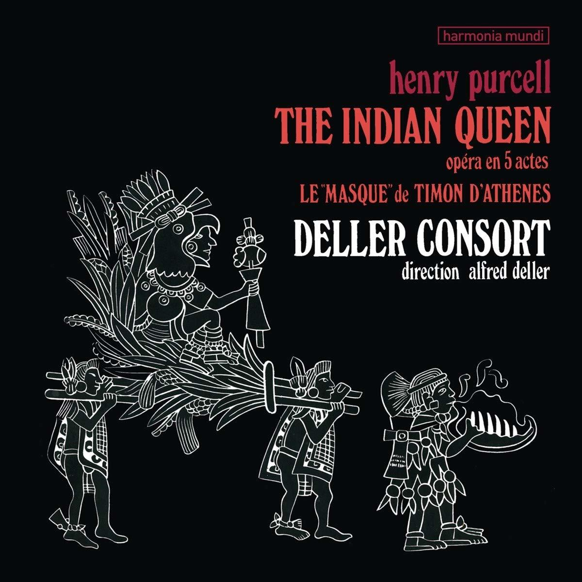 Album borító fekete-fehérben. Személyek rajza szöveggel. A cím: 'The Indian Queen'.