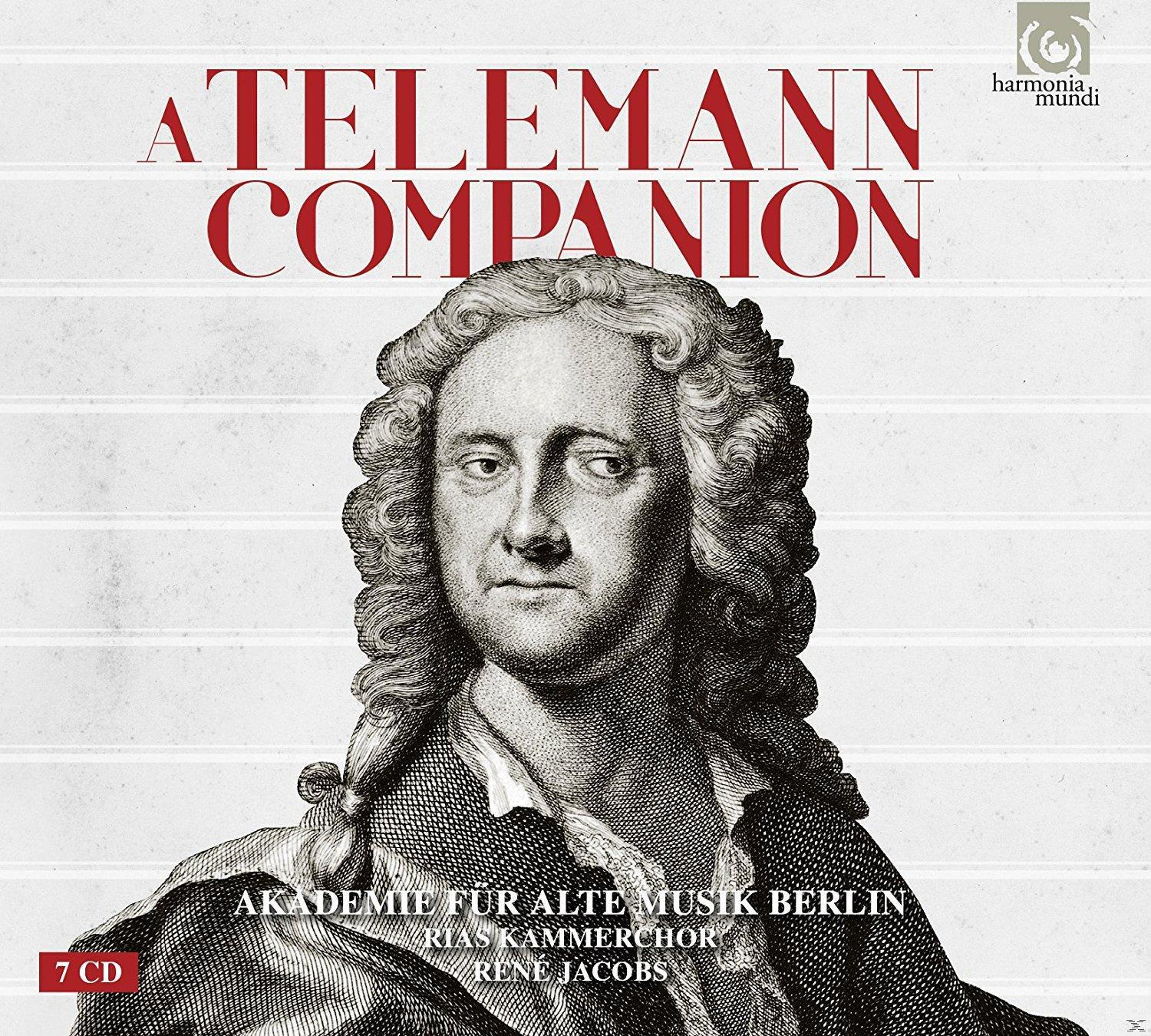 Georg Philipp Telemann portréja, "A TELEMANN COMPANION" címmel a borítón.