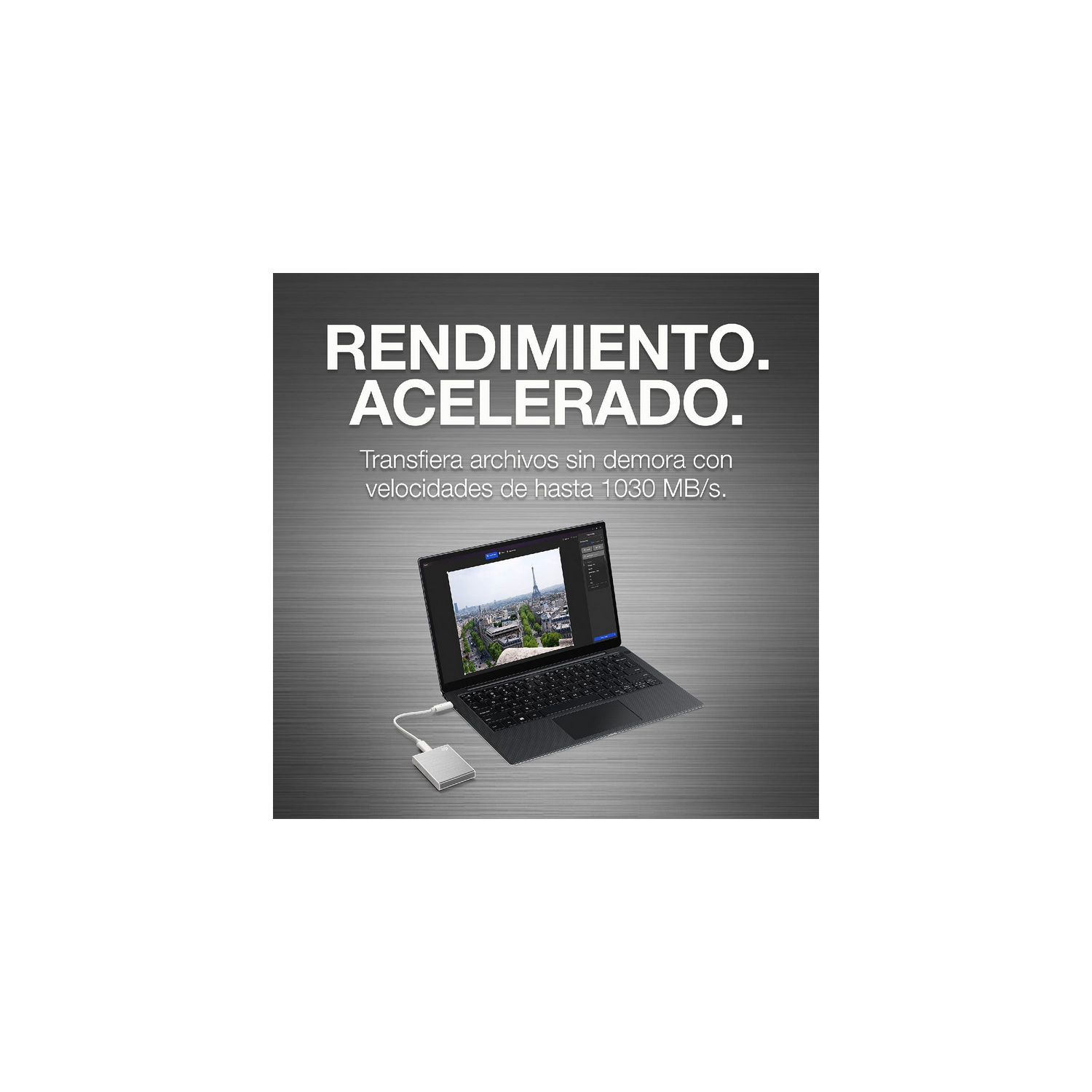 Disco duro externo 1 TB  - Seagate One Touch STKG1000401, exFAT, Hasta 1030 MB/s, USB-C, Plata