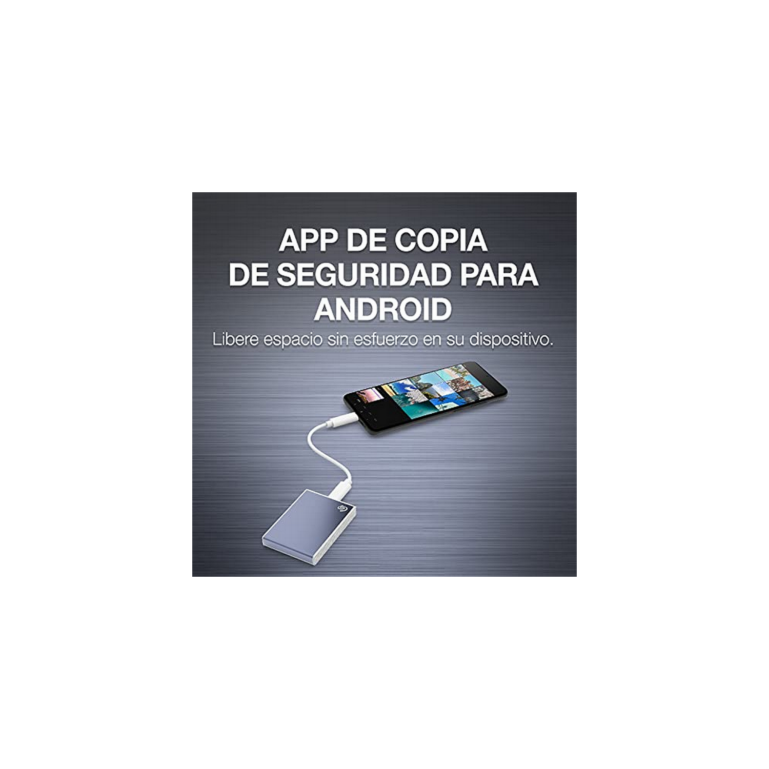 Disco duro externo 1 TB  - Seagate One Touch STKG1000402, SSD, exFAT, Hasta 1030 MB/s, USB-C, Azul