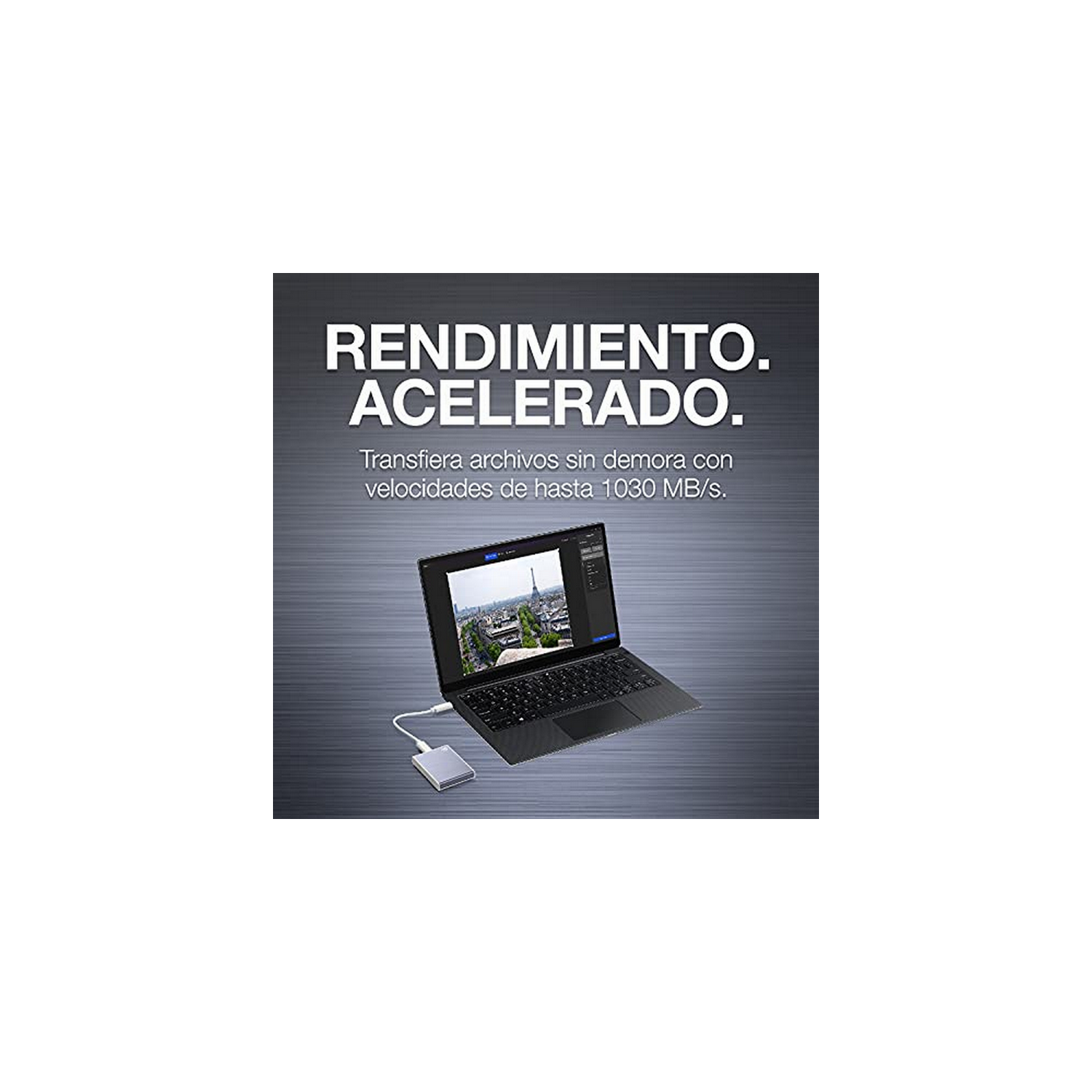 Disco duro externo 2 TB  - Seagate One Touch STKG2000402, SSD, exFAT, Hasta 1030 MB/s, USB-C, Azul