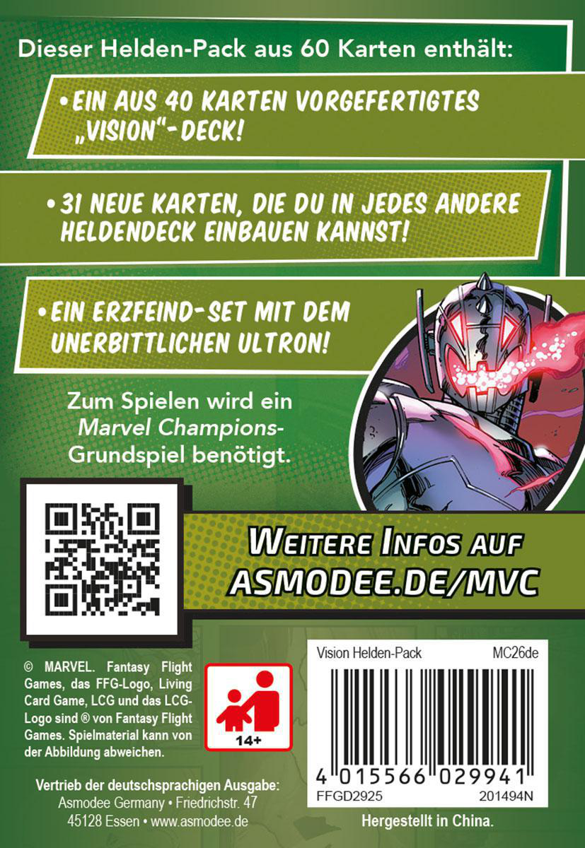 FANTASY FLIGHT GAMES Marvel Champions: Das Kartenspiel – Vision Gesellschaftsspiel Mehrfarbig
