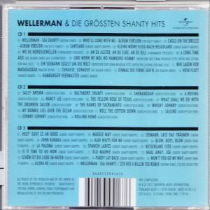 CD-Rückseite mit Liedern aus drei CDs. Der Titel lautet „WellerMan & Die Grössten Shanty Hits“.