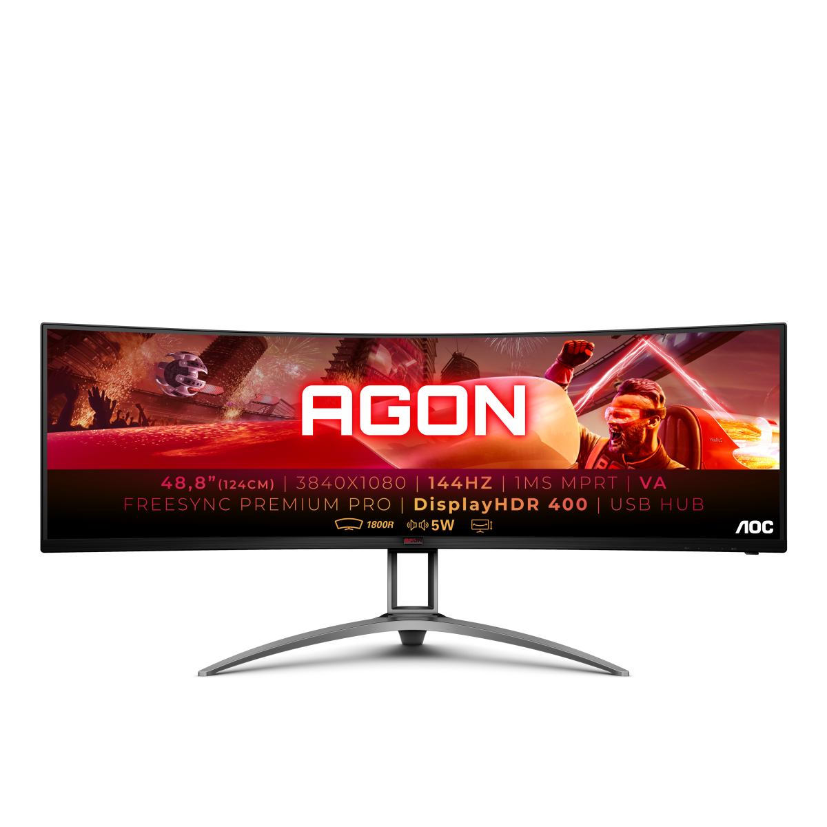 Full-HD Reaktionszeit, Hz) (1 Monitor 48,8 Gaming Zoll ms AG493QCX AOC 144