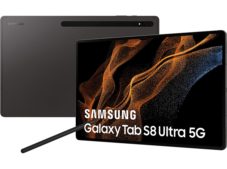 Tablet Samsung Galaxy TAB S8 Ultra 5G, 256GB, Negro, WiFi+Cellular