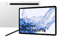 Tablet - Samsung Galaxy TAB S8 5G, 256 GB, Plata, WiFi+Cellular, 11" WQXGA, 8 GB RAM, SD™ 898, Android 12