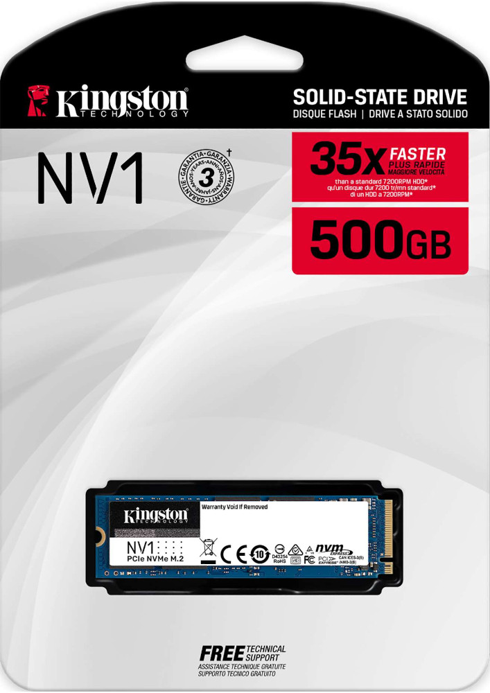 KINGSTON Disque dur SSD interne 500 GB NVMe M.2 (SNVS/500G)